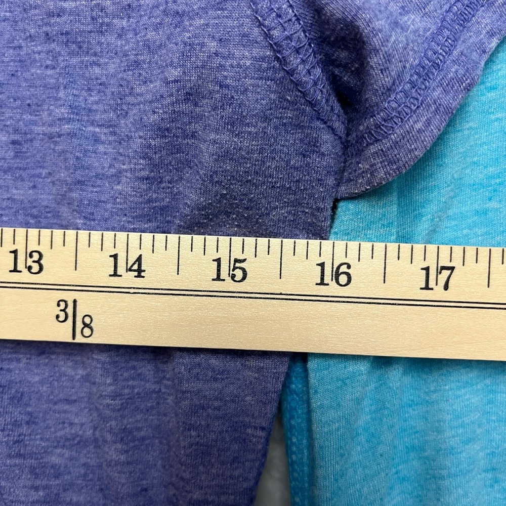 Danskin Now T-Shirt Womens M Blue Purple 2 Pack Semi-Fitted Ruched Active Tops - Picture 7 of 13